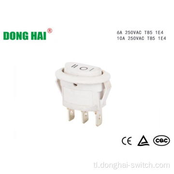 White Round Rocker Switch Para sa De-kuryenteng Device